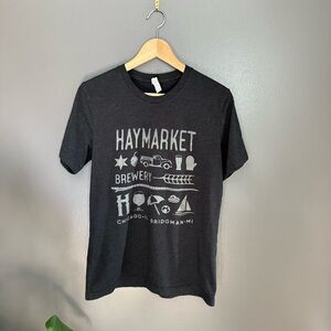 Unisex Brewery Graphic Tee Haymarket MI Size Medium Black and Gray Bella Canvas